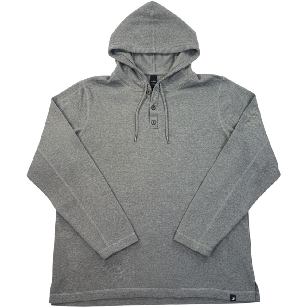 Glyder Mens XXL Gray Henley Hoodie Limitless Movement Long Sleeve Pullover